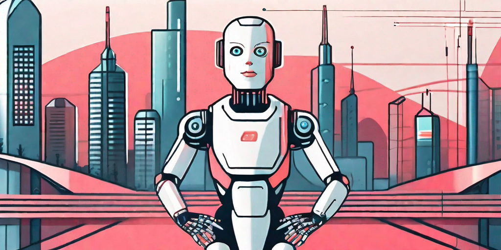 An advanced ai robot with various functional parts highlighted