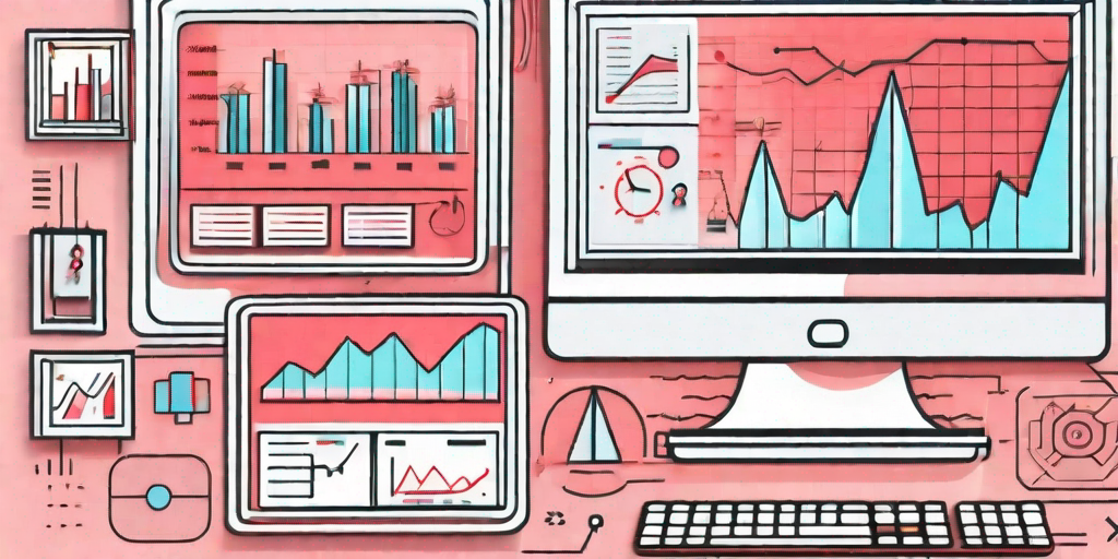 A computer screen displaying various trading charts and graphs